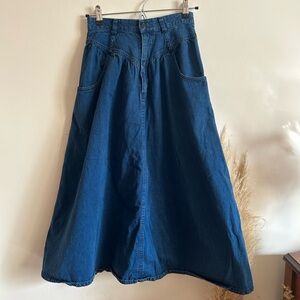Vintage Denim Maxi Skirt